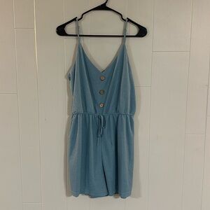 Pink Lily Blue Romper